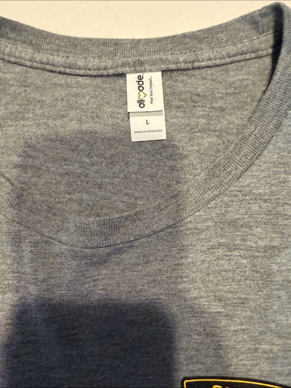 Subaru Gray Short Sleeve Tee with Yellow & Black Subaru Wilderness Patch - Picture 3 of 6